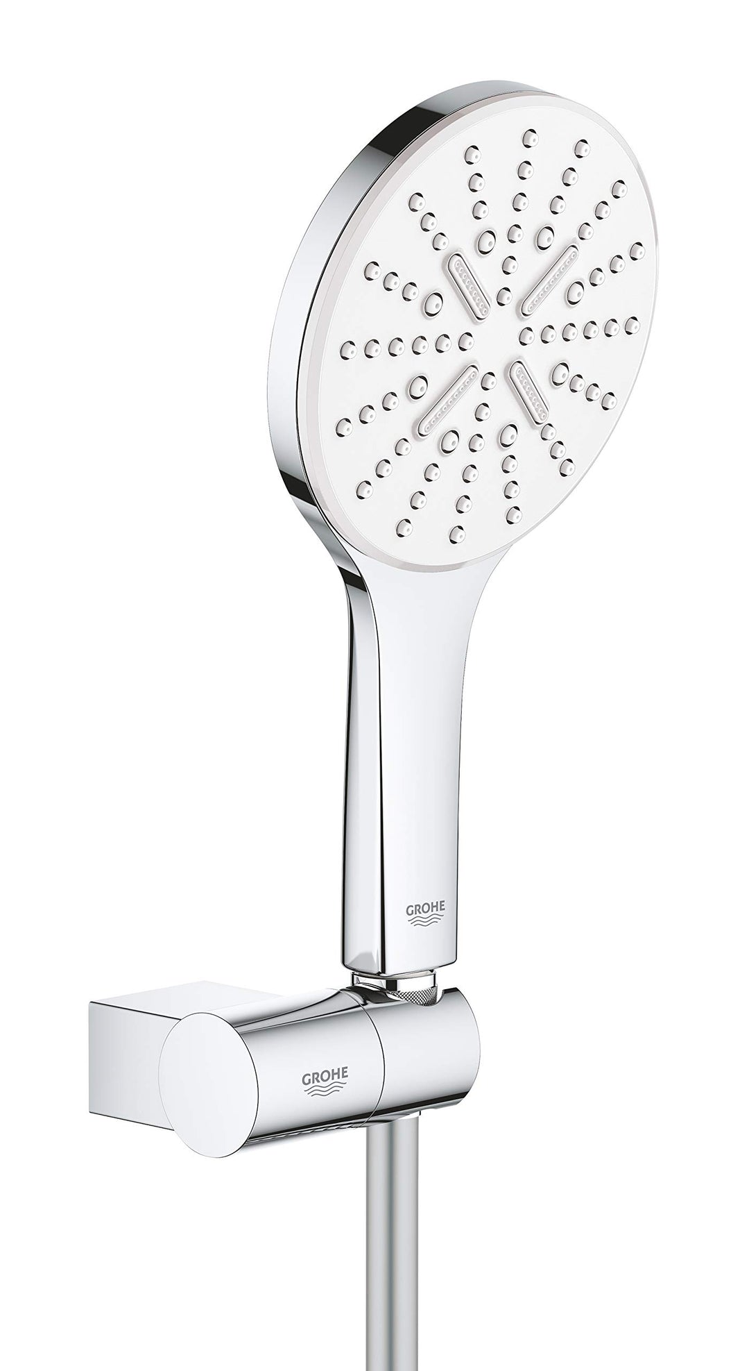 GROHE wassersparende Handbrause Duschkopf Set inkl. Wandhalter, Rainshower 130 SmartActive, EcoJoy,