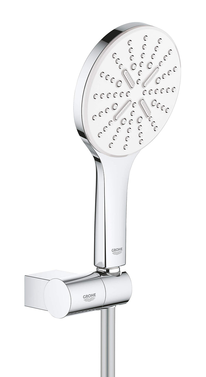 GROHE wassersparende Handbrause Duschkopf Set inkl. Wandhalter, Rainshower 130 SmartActive, EcoJoy,