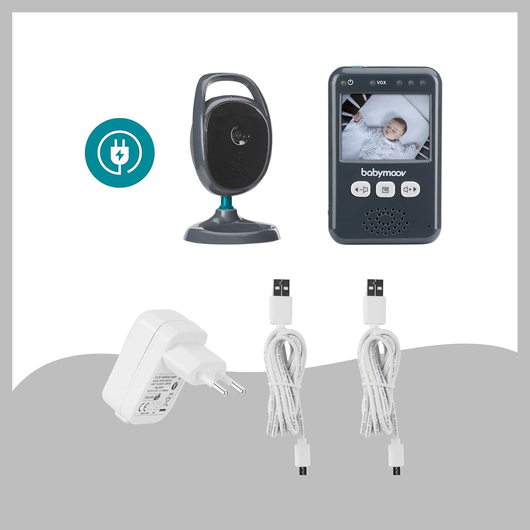 Babymoov Babyphone mit Kamera Essential, 2,4" Bildschirm, Nachtsicht, 2-fach Zoom