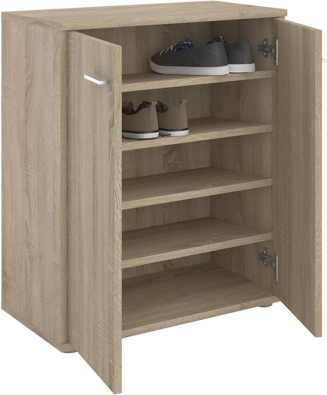 CARO-Möbel Schuhschrank LENNIS Schuhregal Schuhkommode mit 2 Türen und inklusive 4 Einlegeböden, in