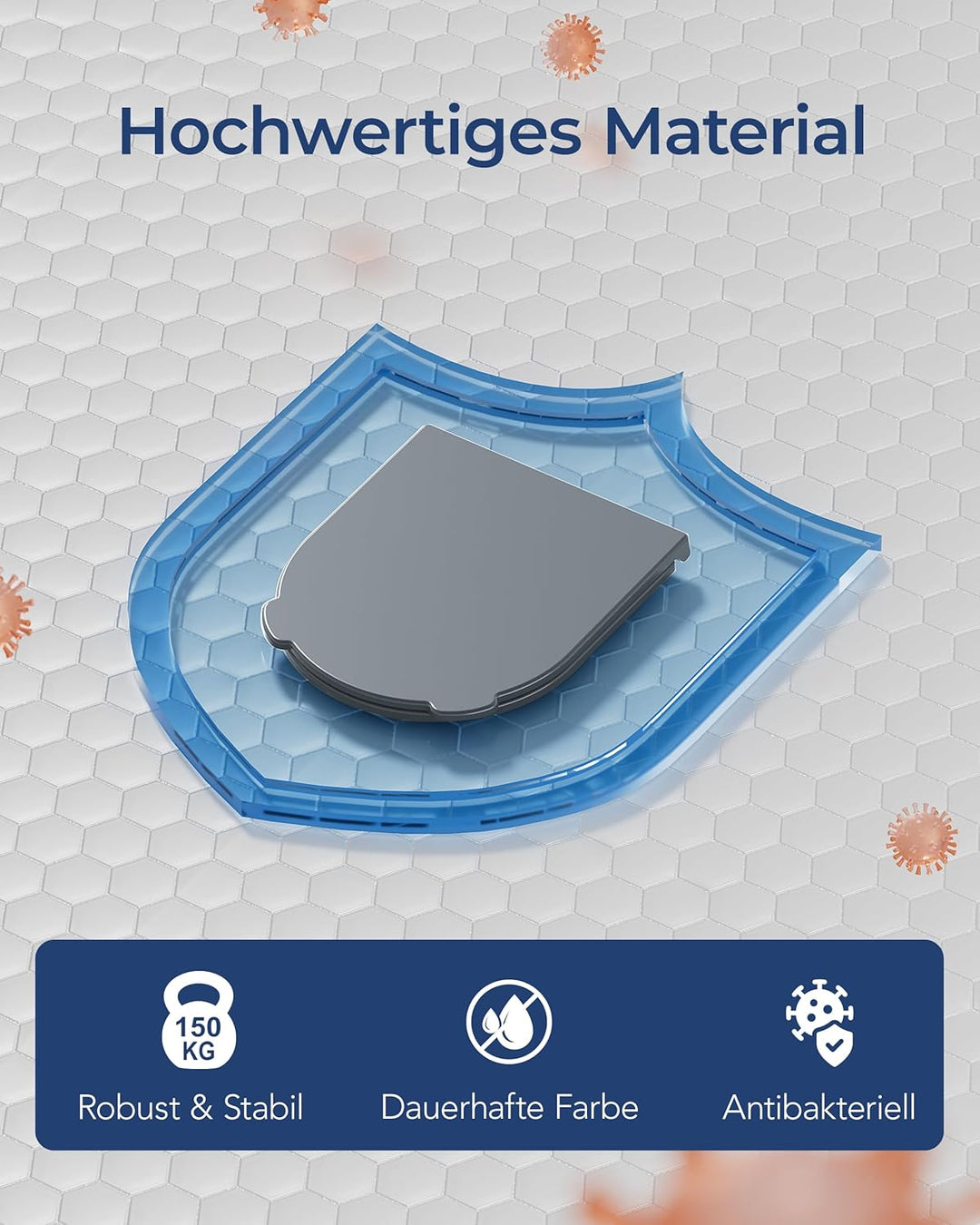 HySail Toilettendeckel mit Absenkautomatik, Benutzerfreundlichem Hygienischem Griff, Schnellverschlu