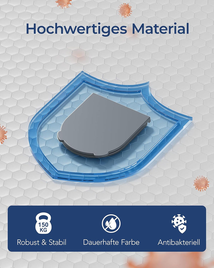 HySail Toilettendeckel mit Absenkautomatik, Benutzerfreundlichem Hygienischem Griff, Schnellverschlu