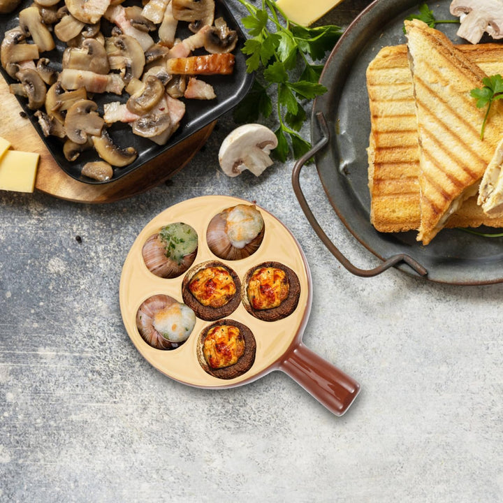 Keramik Schneckenpfännchen Backofenfest Escargot Servierplatte für Restaurant und Zuhause Hitzebestä