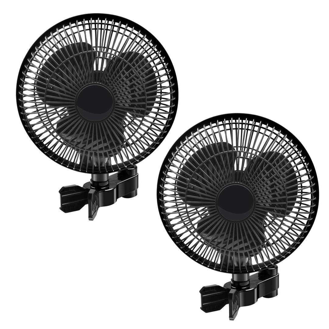 2 Stück Oszillierender Clip Ventilator, 2 Geschwindigkeitsstufen Grow Ventilator, 25W Oszillierender