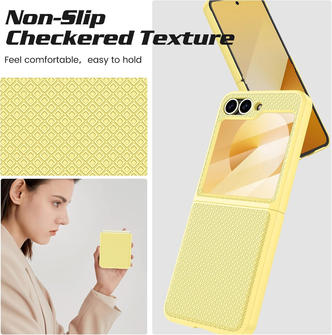 für Samsung Galaxy Flip 6/Z Flip 7 FE Hülle [Not for Flip 7] mit Scharnierschutz & Displayschutzfoli