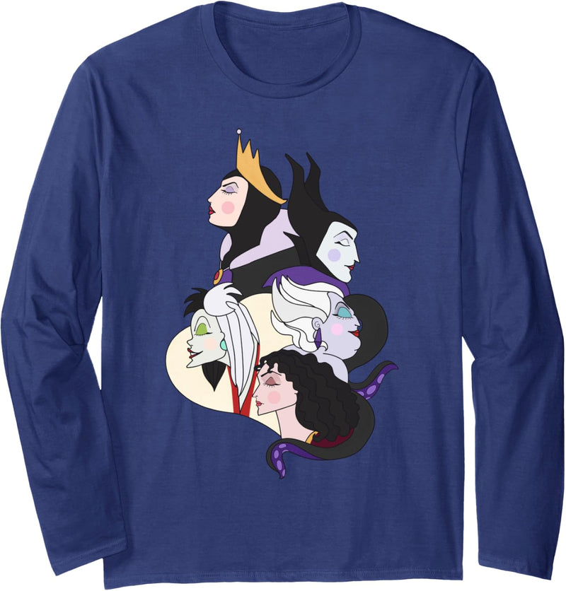 Disney Villains Stylized Profile Portraits Langarmshirt