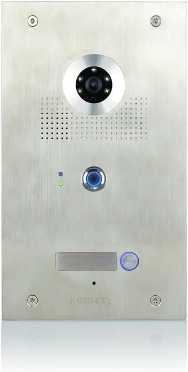 MATHFEL 4 Draht Videotürsprechanlage mit Fingerprint, 170° Weitwinkel-Fischaugen-Kamera in Edelstahl