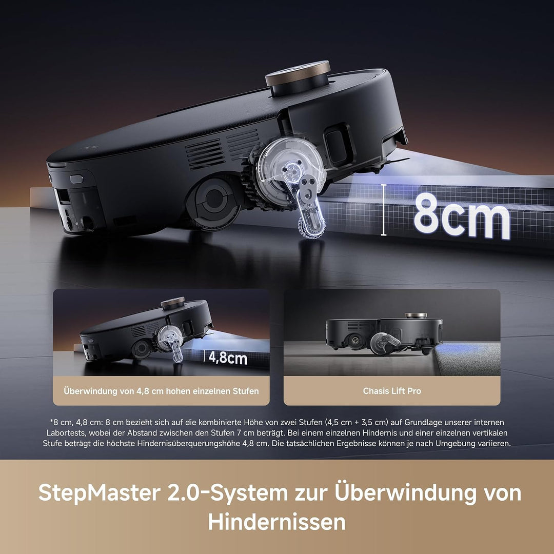 MOVA Z60 Ultra Roller Complete, HydroForce-Wischen, AutoShield-Tech Schwarz | StepMaster 2.0 System,