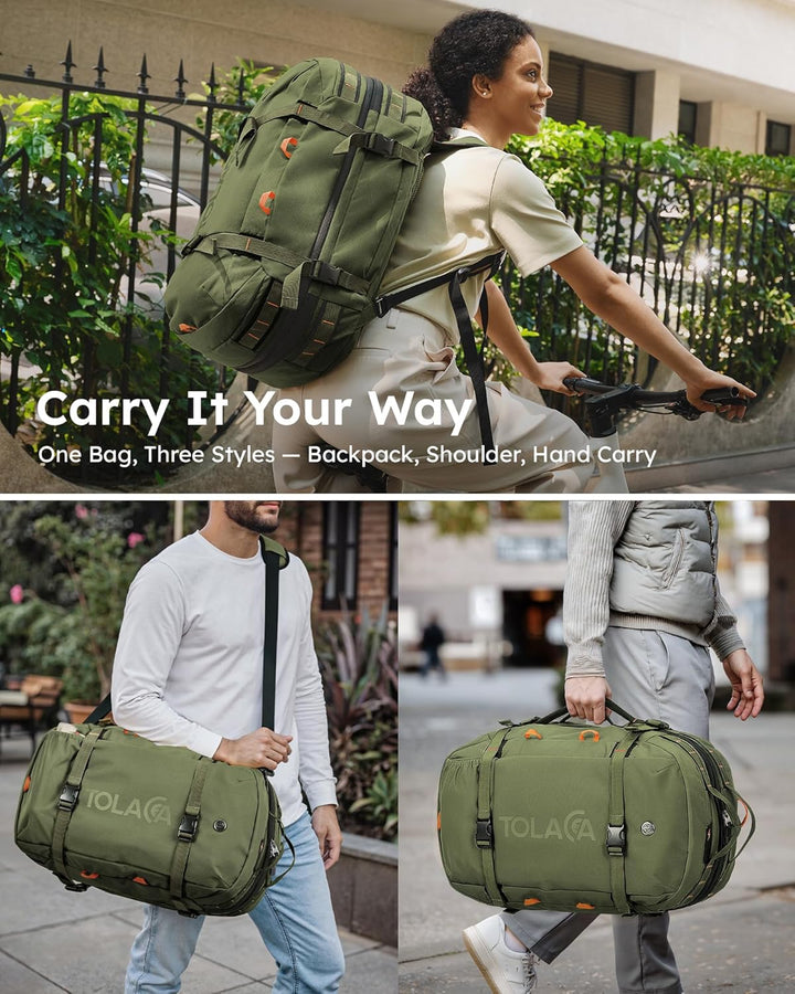 Tolaccea Reiserucksack, Handgepäck Rucksack Flugzeug, TSA-Freundlicher Laptop Rucksack 15,6 Zoll, Er