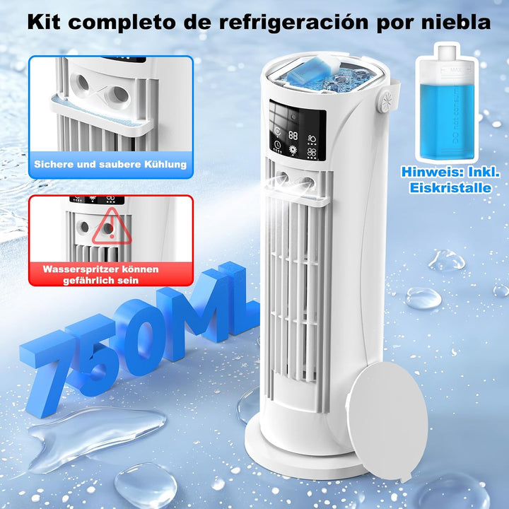 Mobile Klimaanlage – Mini Klimaanlage mit Kühl- und Befeuchtungsfunktion, Wassernebel-Technologie, 4