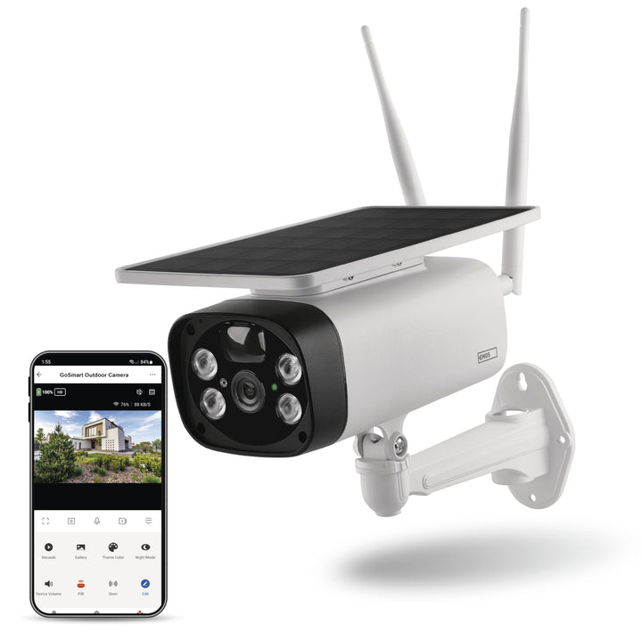 EMOS GoSmart kabellose Outdoor Überwachungskamera IP-600 Eye mit WiFi und App + Solarpanel, 1080p Sm