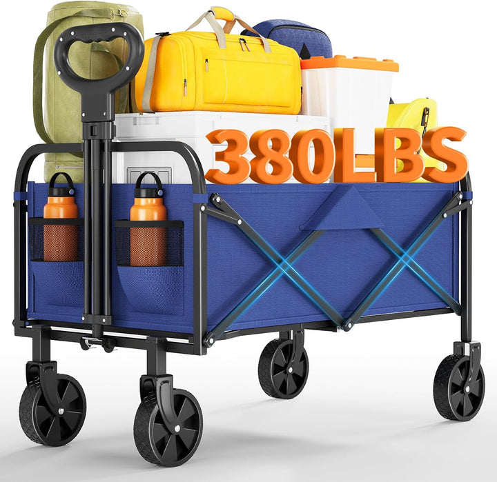Robuster Faltwagen 220 l Tragkraft 172 kg Blau | Robuster Allzweckwagen Tragkraft, zusammenklappbar,