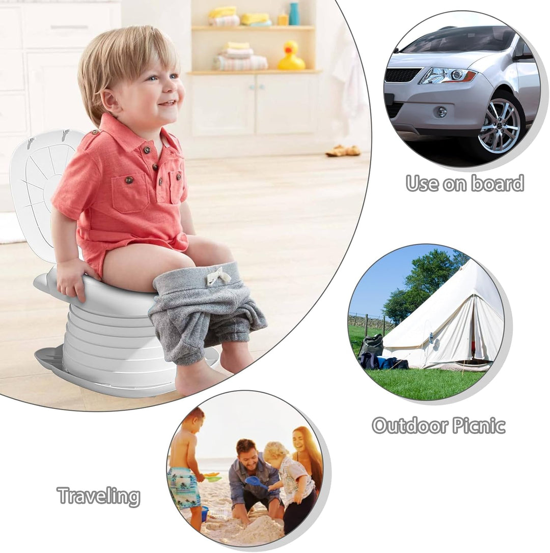 Toilettensitz Kinder, Reisetöpfchen Faltbar, Faltbares Töpfchen, Töpfchen für Unterwegs Ab 1 Jahr mi