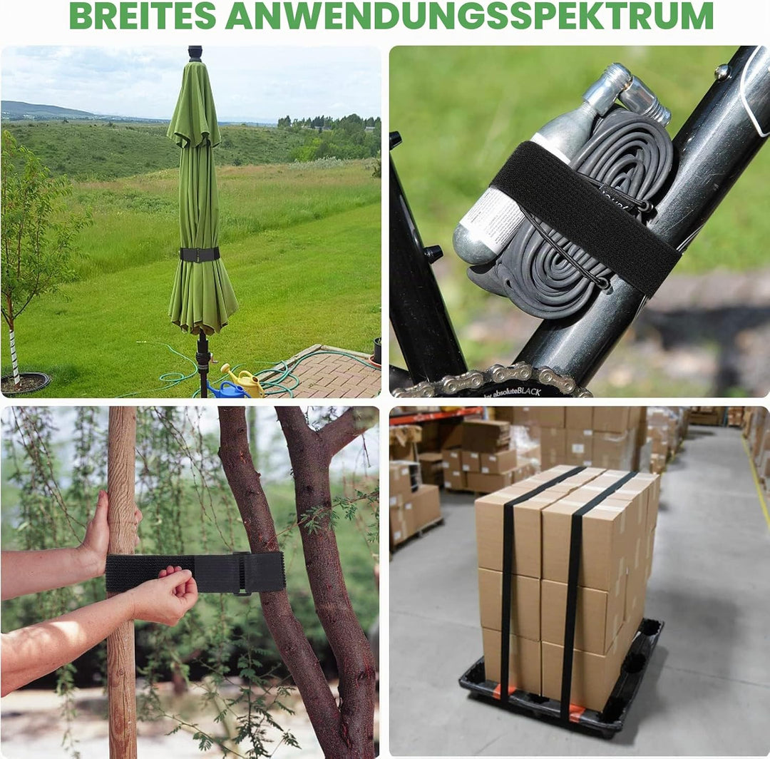 6m klettband kabelbinder mit 30 Schnalle, Frei Zuschneidbar Klettverschluss Band - 5cm Breit, wieder