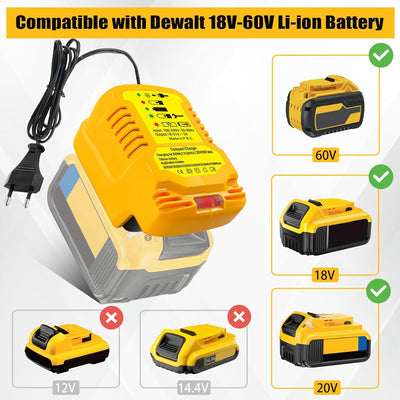 Ersatz Mini Ladegerät für Dewalt 18V 20V Akku, 1/2 Grösse für DCB112, für alle 18V XR-Schiebe Akkus