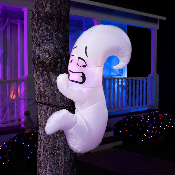Joiedomi 4 FT Hoher Halloween Aufblasbarer Geisterbaum mit eingebauten LEDs, Blow Up Cute Ghost Tree
