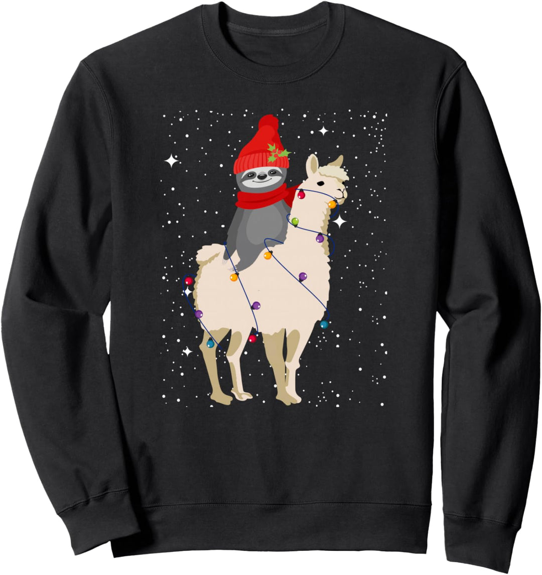 Weihnachten lustiges Santa Lama Faultier Weihnachten design Sweatshirt