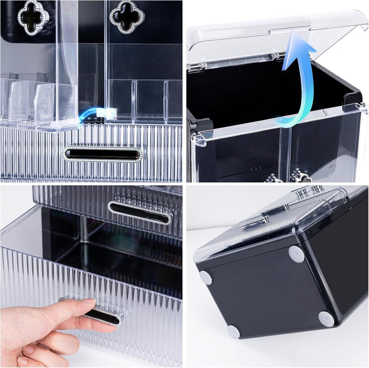 Make Up Organizer Kosmetik Aufbewahrung mit Deckel Schubladen Dustproof Cosmetic Schmink Organizer B