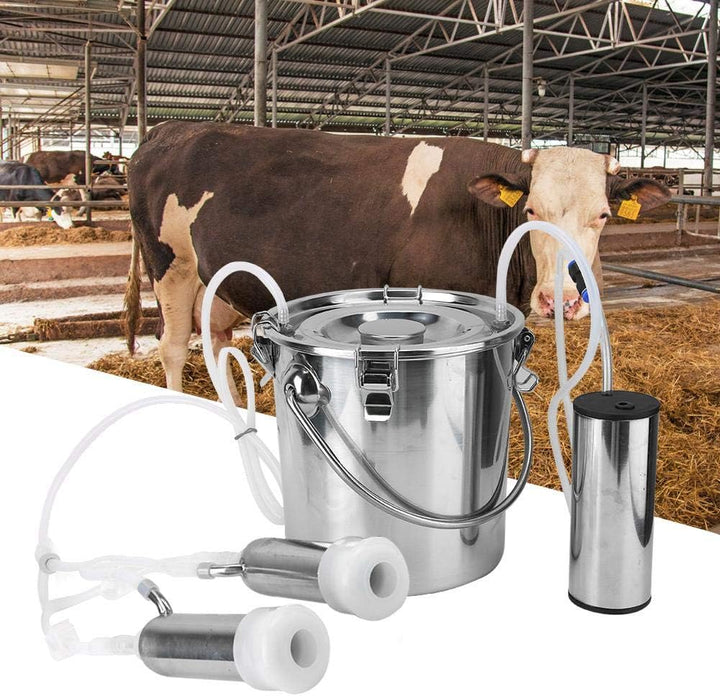 GOTOTOP 100-240V Melkmaschine für Kühe Ziegen Edelstahl Elektrisches System Melker Mini Haushaltsvak