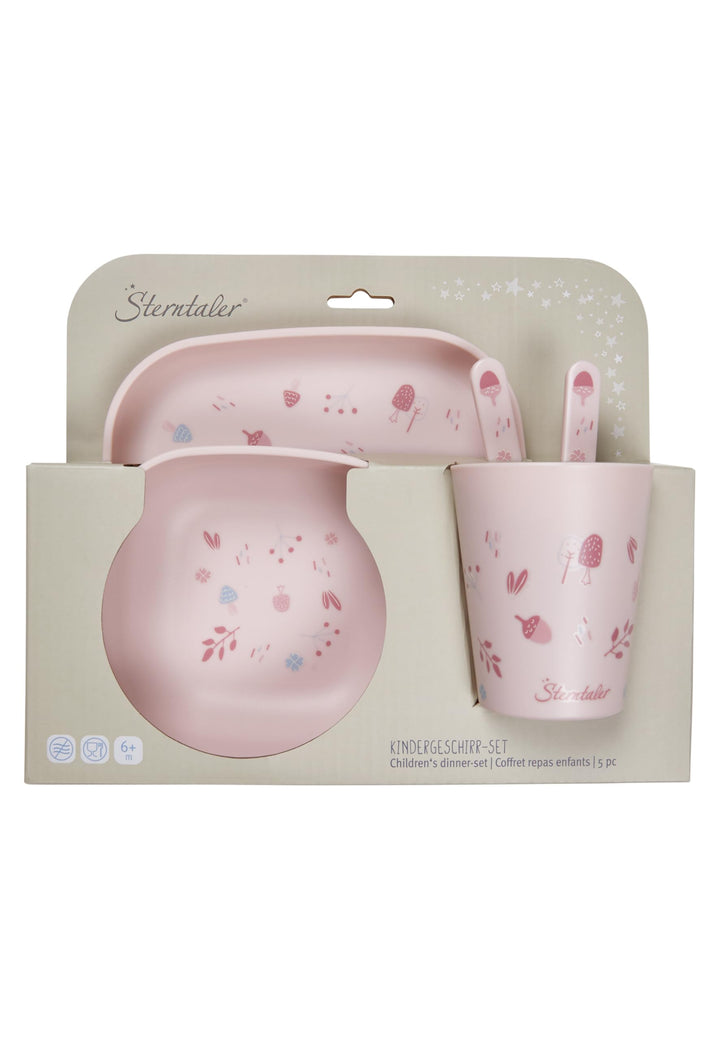 Sterntaler Geschirrset Hase Hanni - 5-teilig - modische, eckige Form mit Motivdruck - Teller, Schale