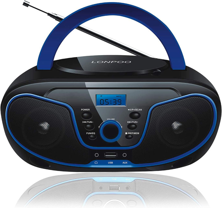 Tragbares CD-Radio - Kinder CD-Player Boombox mit USB-Eingang | AUX-Eingang | Kopfhöreranschluss | U