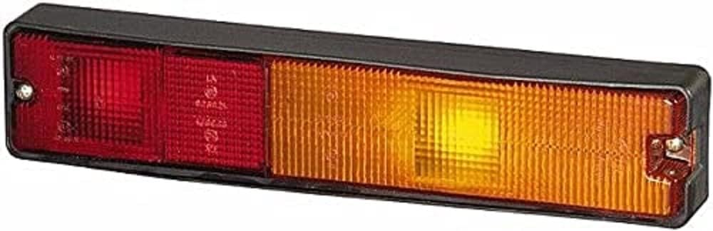 HELLA - Heckleuchte - Glühlampe - 12V - Anbau/geschraubt/Einbau - Lichtscheibenfarbe: rot/gelb - Ste