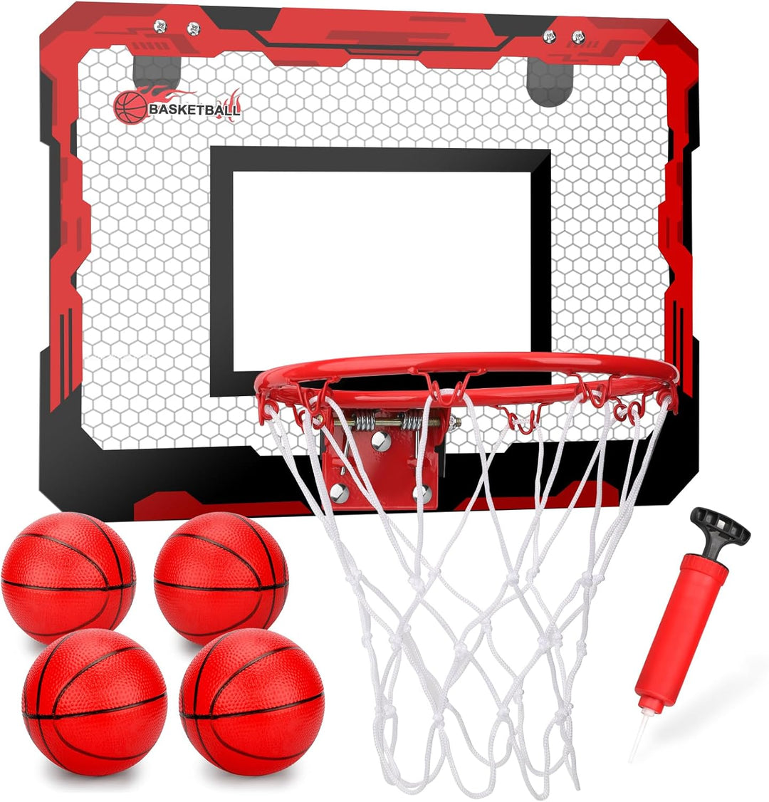 Mini Basketballkorb Basketball Reifen für Kinder Erwachsene, über Tür Basketball Reifen mit 3 Gummib