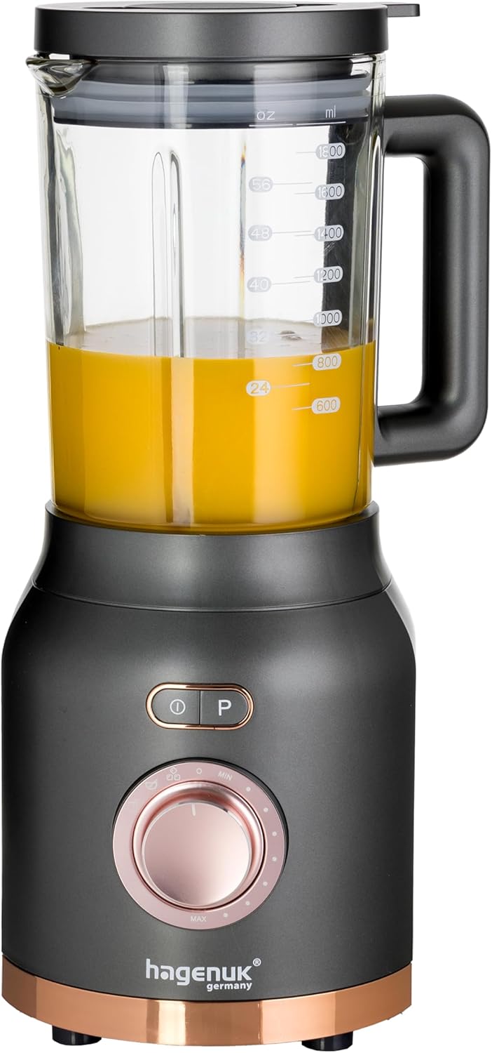 2in1 Powermixer und Smoothiemaker | 1200 Watt | Glasbehälter 1,8 Liter | To-Go-Becher aus Tritan Kun