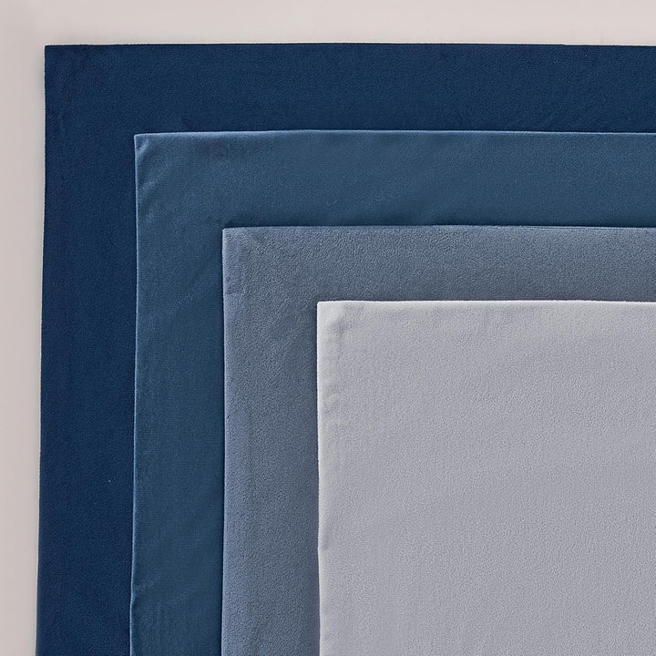 Topfinel Kissenbezug 60x60 blau Samt 4er Set Kissenbezüge Kissenhülle Dekokissen Sofakissen Zierkiss