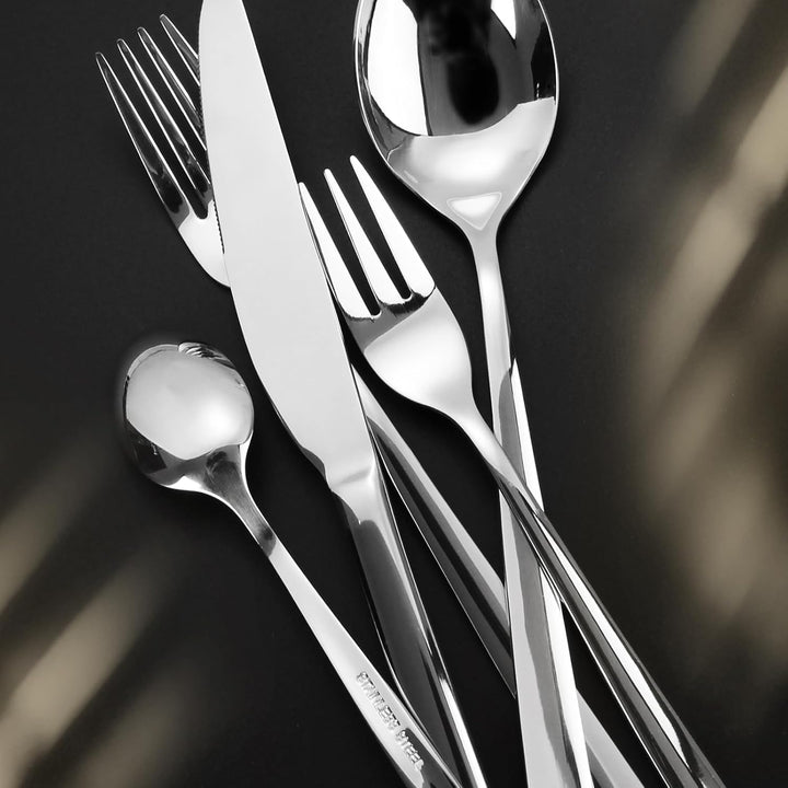 Besteck Set 6 Personen, 30 teilig Edelstahl Besteckset, Essbesteck Set mit Messer Gabel Löffel, Hoch