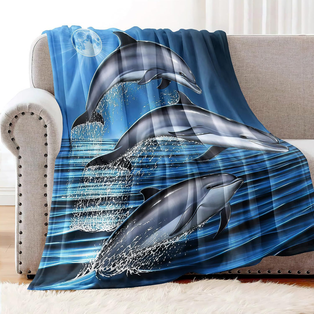 YISUMEI Decke 150x200 cm Kuscheldecken Sanft Flanell Weich Fleecedecke Delphine 150 x 200 cm, 150 x