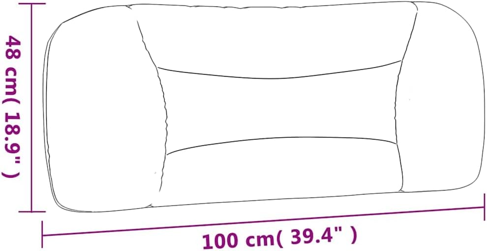 vidaXL Kopfteilkissen Hvar Schwarz 100 cm Kunstleder, Schwarz 100 cm