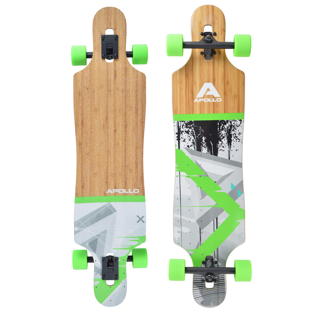 Apollo Longboard, Komplettboard mit High Speed ABEC Kugellagern, Drop Through, Freeride, Skaten, Cru
