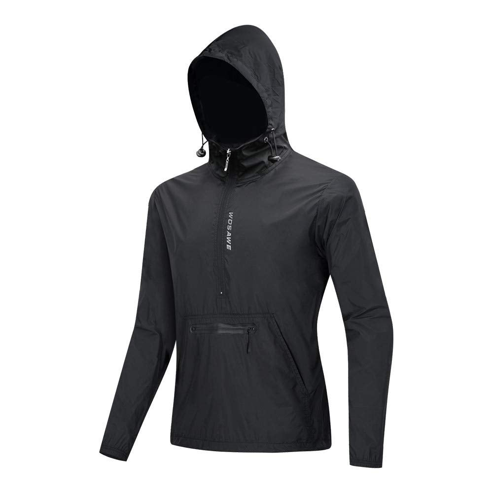 WOSAWE Herren Softshell Jacke mit Kapuze, Atmungsaktiv Windjacke Lightweightjacke für Wandern Radfah