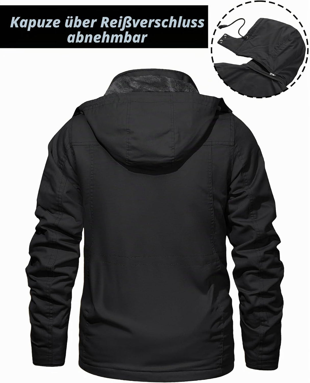 MAGCOMSEN Winterjacke Herren Warm Gefüttert Jacke Fleece Winterparka Winddicht Outdoor Übergangsjack