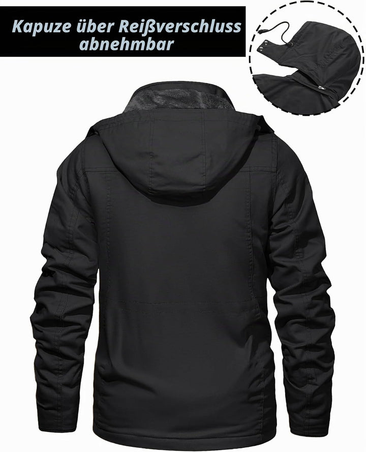 MAGCOMSEN Winterjacke Herren Warm Gefüttert Jacke Fleece Winterparka Winddicht Outdoor Übergangsjack