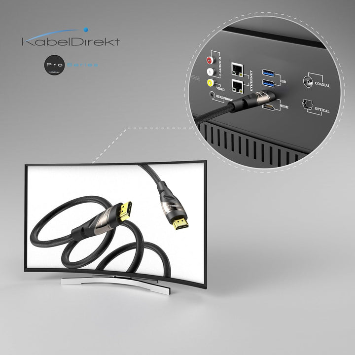 KabelDirekt – 4K HDMI Kabel – in Deutschland entwickelt – 10m (High Speed HDMI mit Ethernet, 4K Ultr
