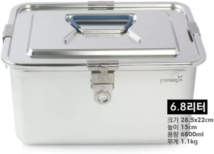 Frischhaltedose aus Edelstahl, luftdicht, mit Deckel, 6,8 l 6.8L (230 Oz), 6.8L (230 Oz)