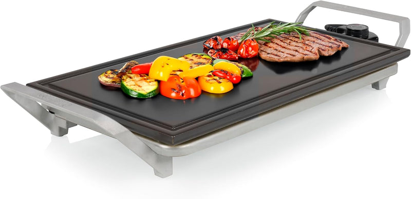 Princess Table Chef Premium Stein-Grill – Extra grosse Grillfläche 46 x 26 cm – Keramik-Grillplatte