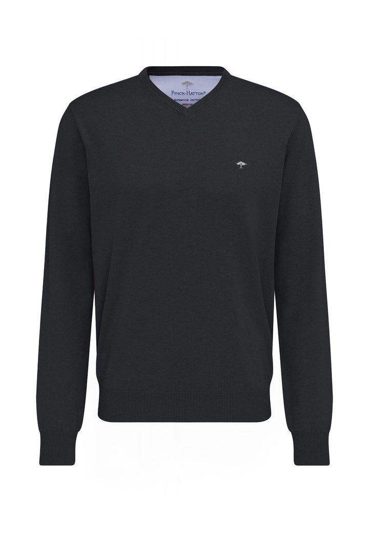 FYNCH-HATTON Herren, V-Neck Pullover S Grau (Charcoal 998), S Grau (Charcoal 998)