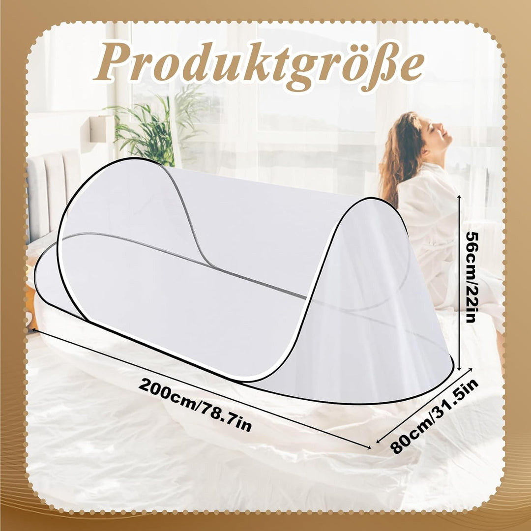 Moskitonetz Reise, 200x80x56cm Moskitonetz Pop Up mit Aufbewahrungstasche, Faltbares Tragbares Mosqu