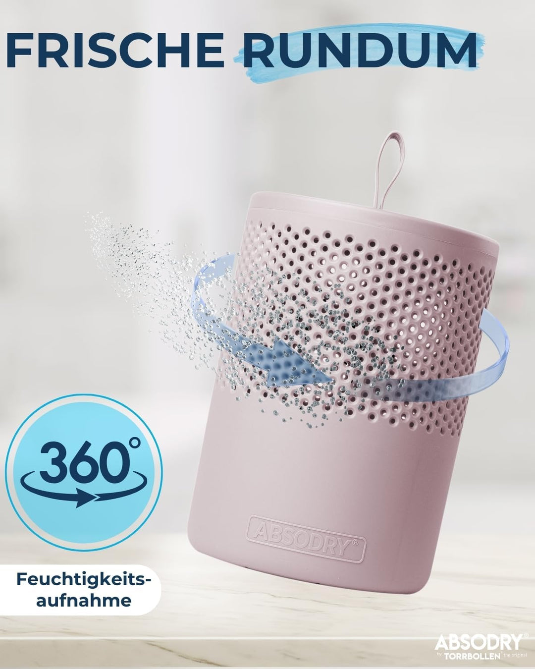Absodry Duo Family Luftentfeuchter für 25m2 Entfeuchter 600 g Granulat-Beutel, 1000 ml leise ohne St
