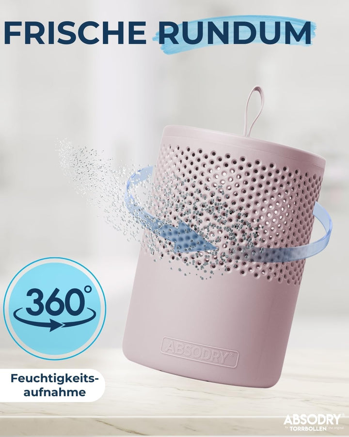 Absodry Duo Family Luftentfeuchter für 25m2 Entfeuchter 600 g Granulat-Beutel, 1000 ml leise ohne St
