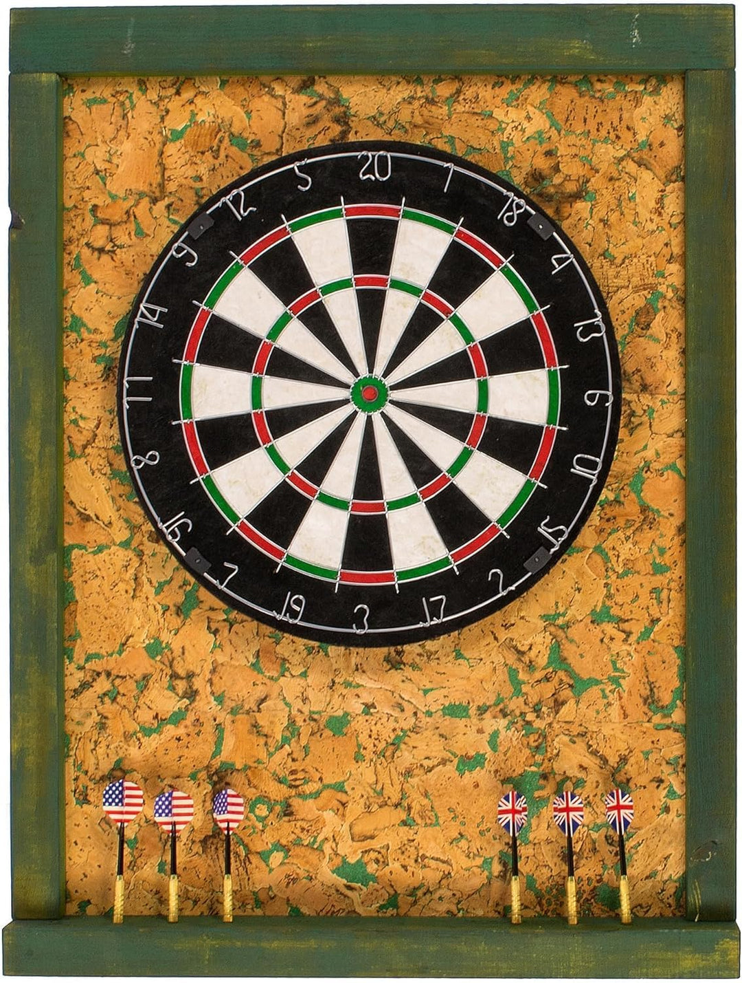 Der Premium Dart Wandschutz Surround aus Holz und Kork (Grün), Grün