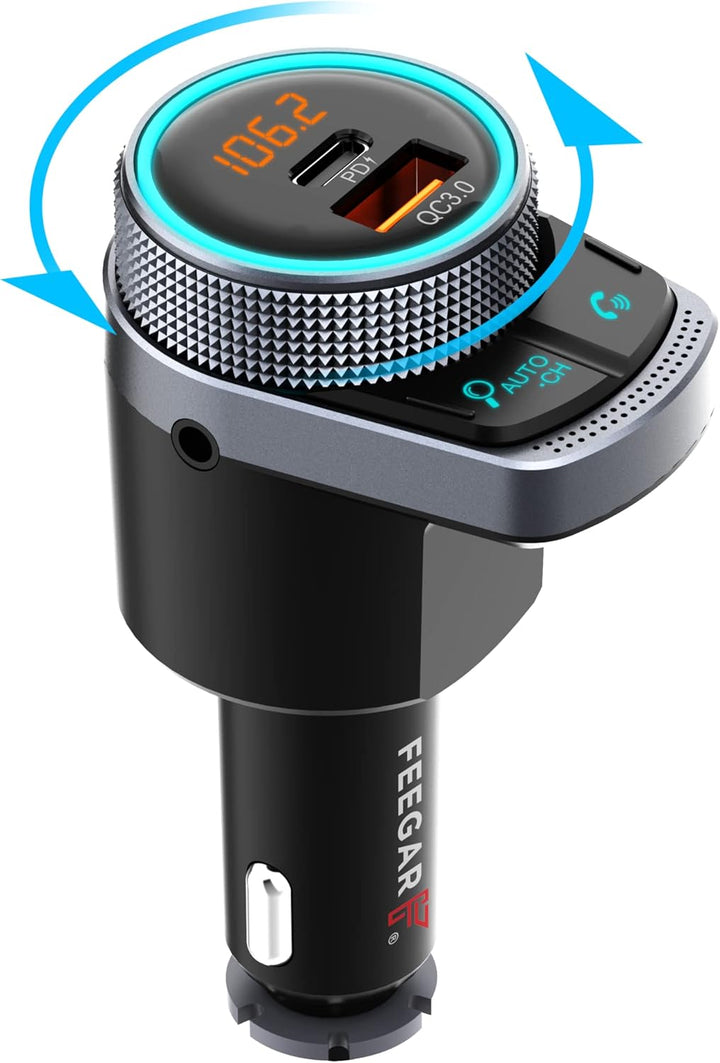 Feegar Q300 Pro FM Transmitter Bluetooth Stereo AUX Auto-Search QC3.0 PD 38W Auto Ladegerät USB HD M