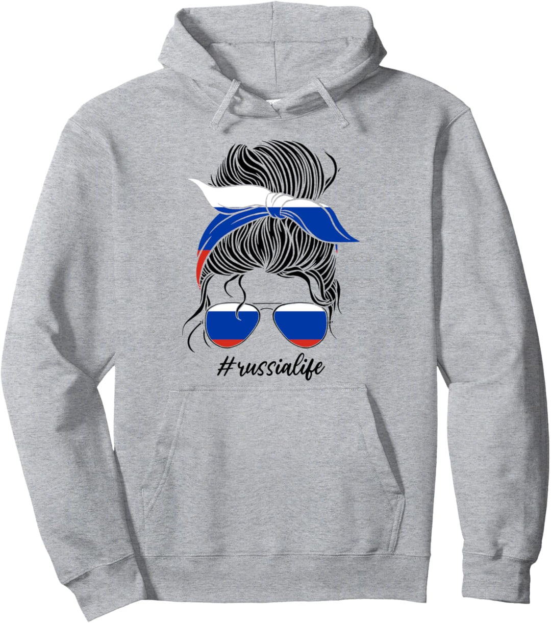 #Russialife unordentliches Brötchen Russland Pullover Hoodie