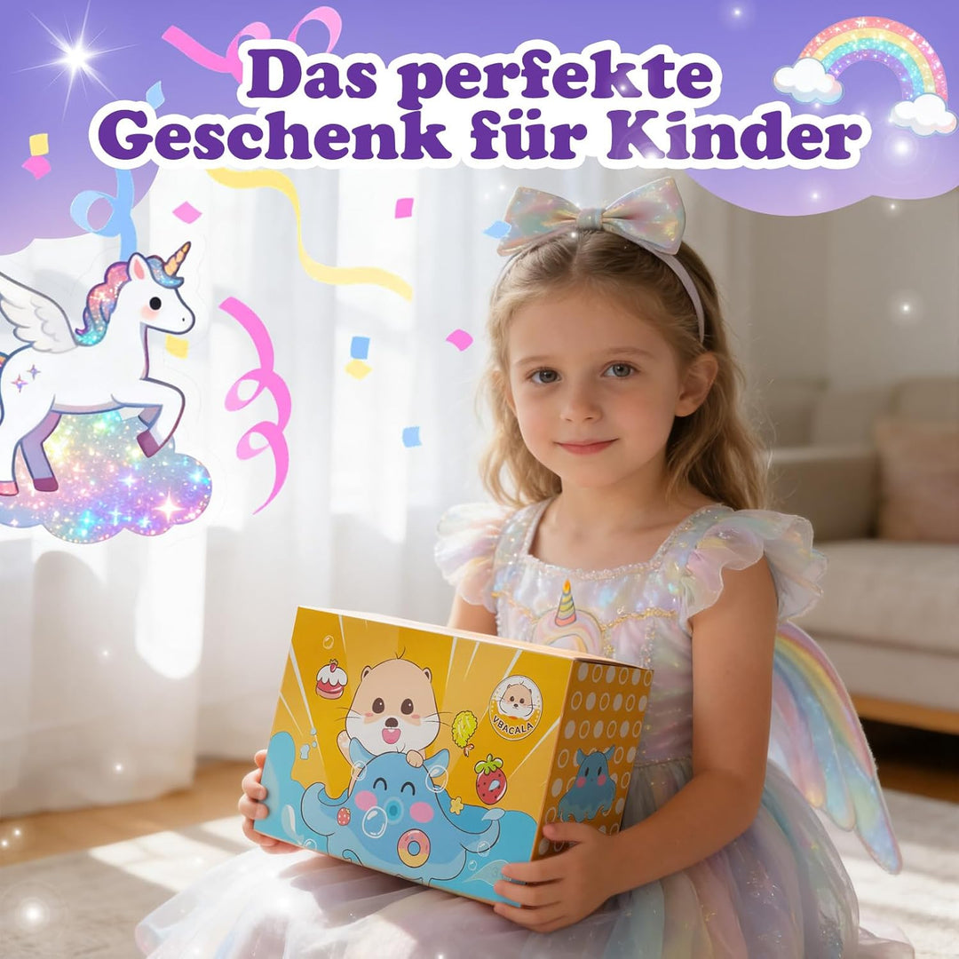 Einhorn Knete Set Kinder 36 Stück mit 16 Dosen Knetmasse, Knetezubehör Einhorn mit Frisur & Formen,