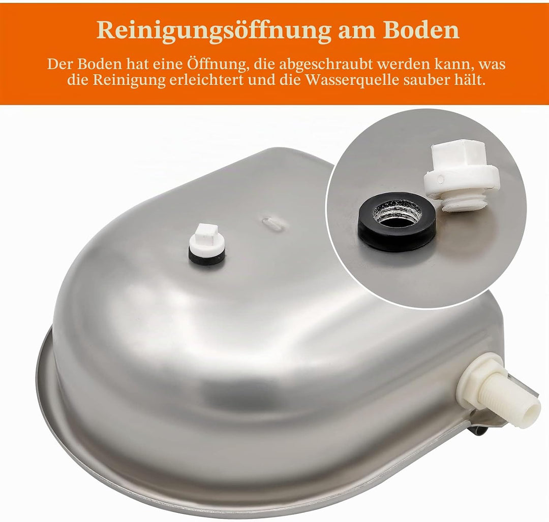 Automatischer Wassernapf aus Edelstahl mit Schwimmerventil, Wassertrog für Vieh, Hunde, Ziegen, Schw