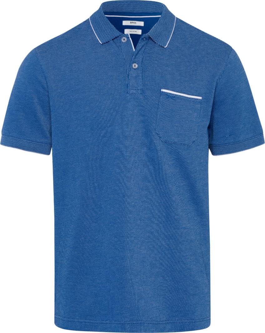 BRAX Herren Style Paddy Two Tone Piqué Poloshirt in Sportiver Optik Polohemd M Cobalt, M Cobalt