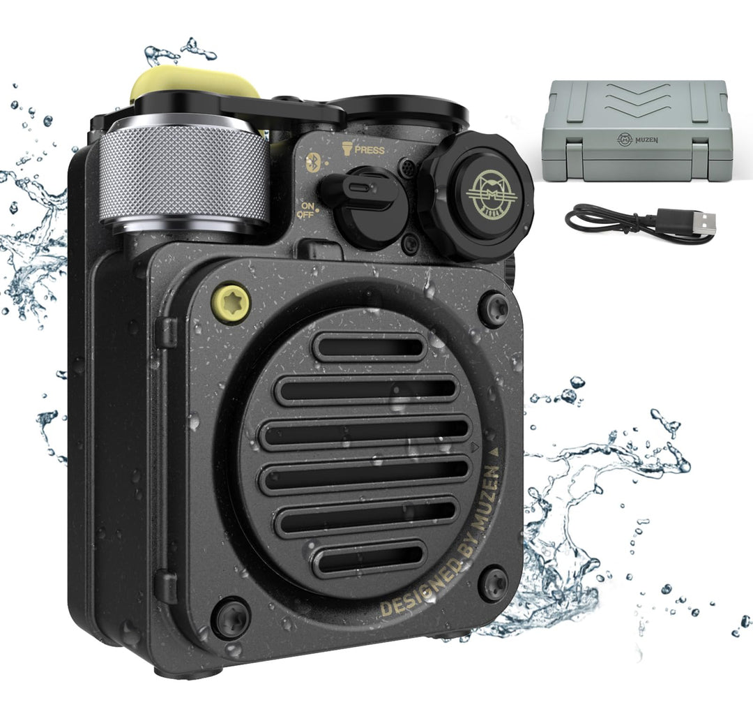 Muzen Wild Mini Bluetooth Lautsprecher Klein, Tragbare Speaker Fahrrad Lautsprecher mit Licht Robust
